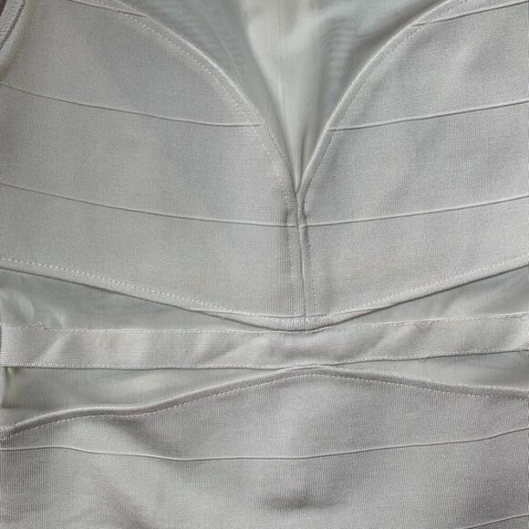 Bebe y2k Mini Dress Mesh Bandage Bodycon 2000s White Size Medium Vintage - Picture 10 of 16